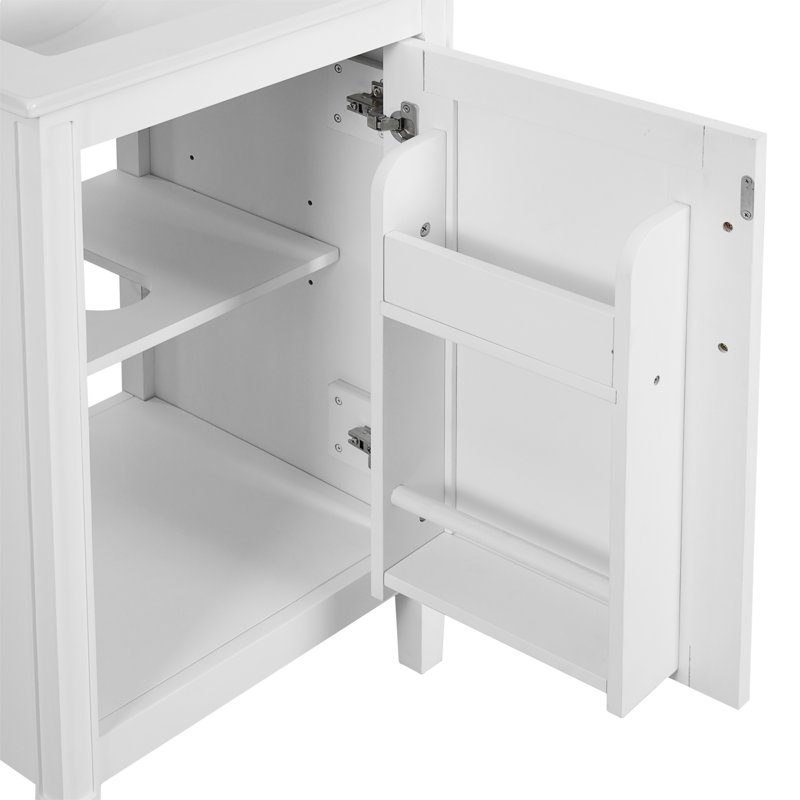 Meuble-lavabo 20 po avec comptoir en céramique, Blanc