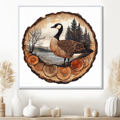 «Grazeose Autumn Canadian Goose By The Wooden Lake III», art mural sur toile