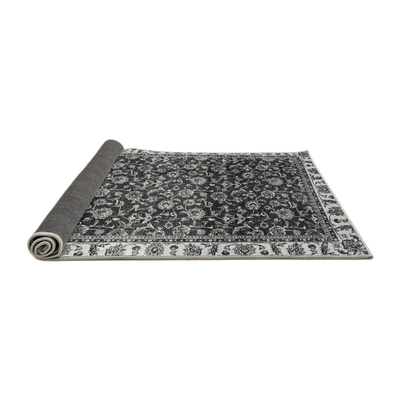 Tapis carré gris à tissage mécanique abstrait