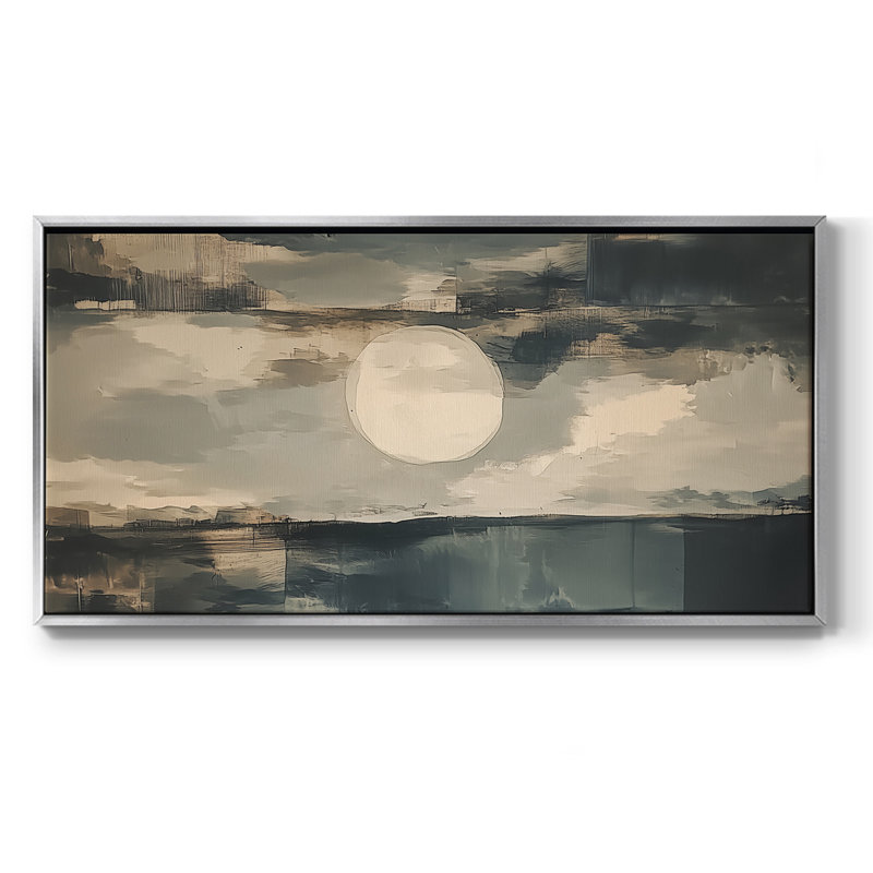 Série nautique-CLxxxv - Toile tendue avec châssis encadré - Prêt à être accroché, H 25 po x l 49 po, Argent argent