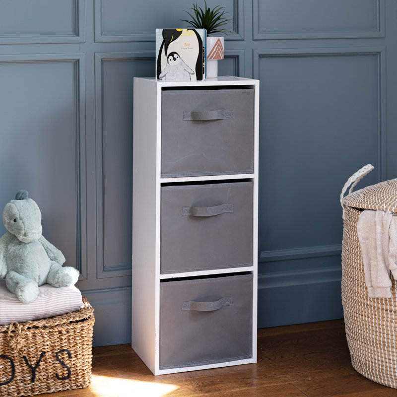 Northville 30 cm W Bookcase, (3 Shelves) 80cm H x 30cm W x 23.5cm D, Grey