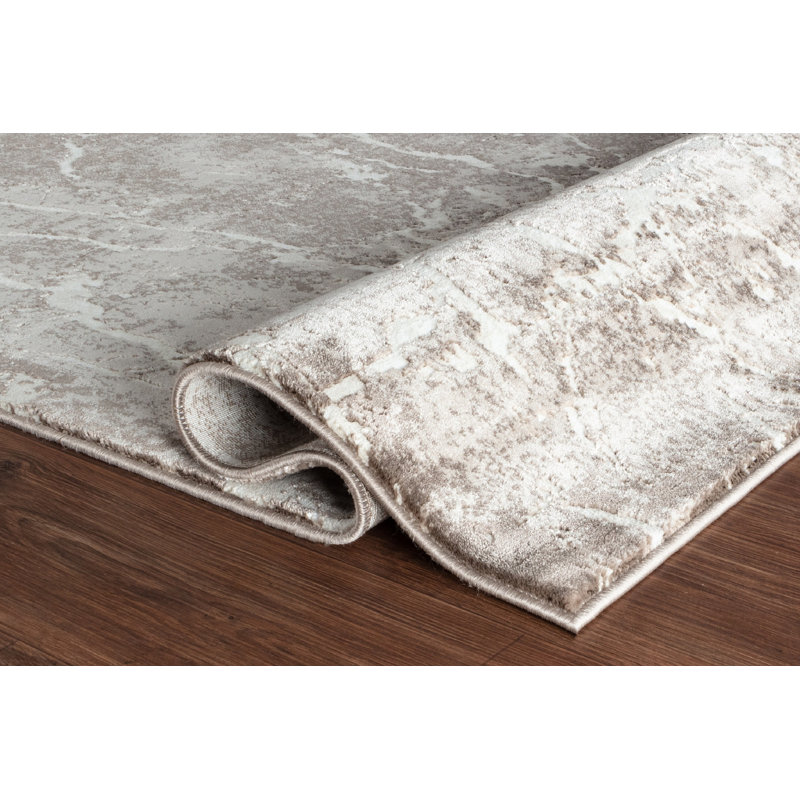 Studebaker Collection Brown Contemporary Area Rug, Rectangle 6'9" x 9'6"