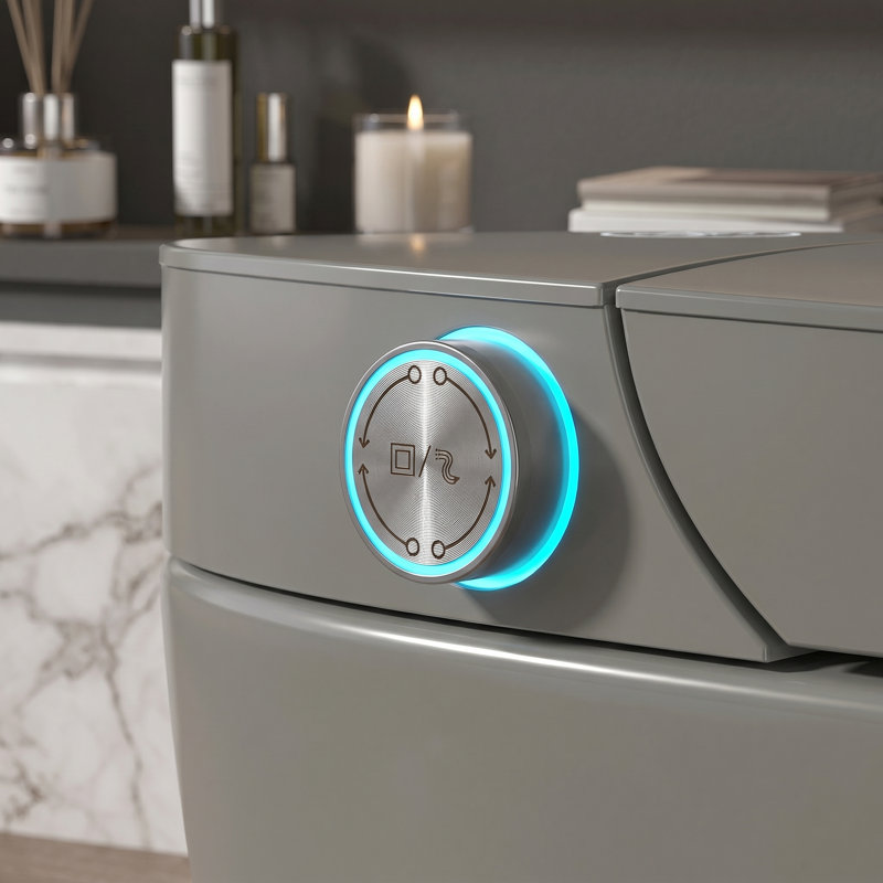 Toilette Smart Bidet avec siège chauffant, lavage à l'eau chaude, chasse d'eau automatique et veilleuse, installation brute de 12 po