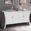 Crédence industrielle raffinée à 4 portes avec pieds en arc, armoire d'appoint et armoire de rangement-124211407