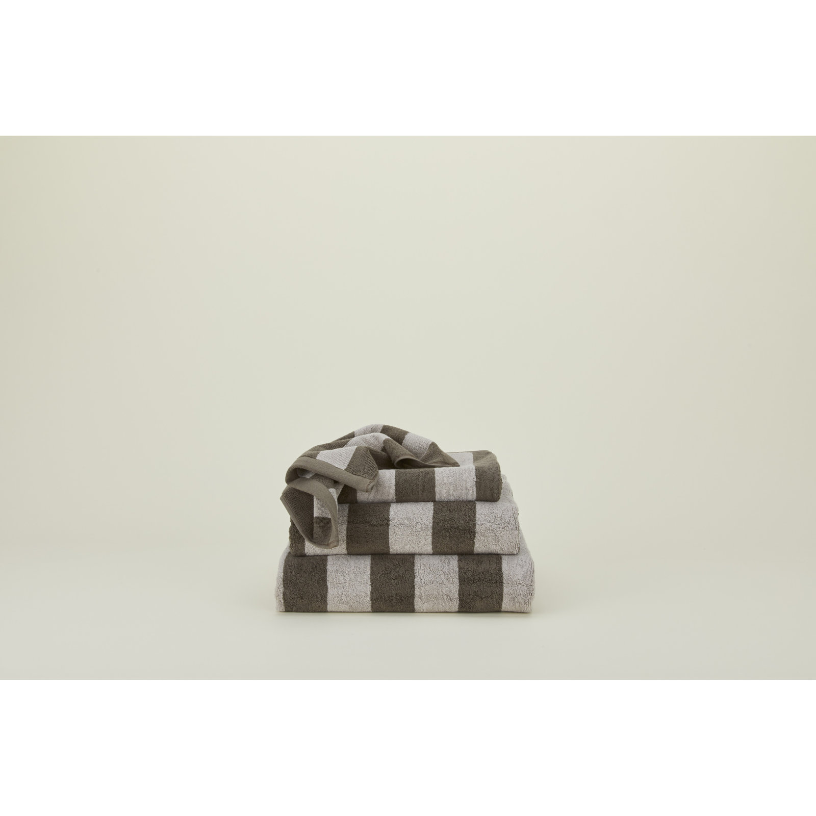 Simple Striped Cotton Towel, Light Gray/Dark Gray, Bath Towel - 1 Pack