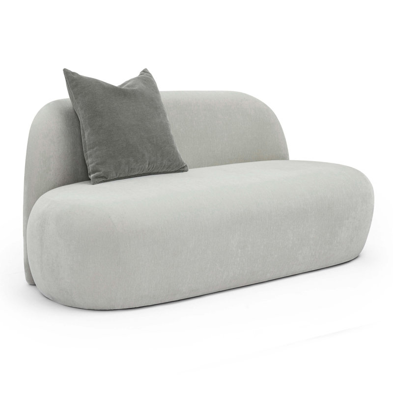 Causeuse en chenille recyclée Doster, Gris