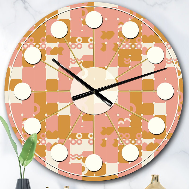 Horloge murale rose rétro, Surdimensionné
