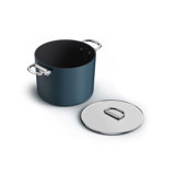 Joseph Joseph Space Ceramic Non-Stick 8.5 Qt. Stock Pot with Folding Handles and Lid