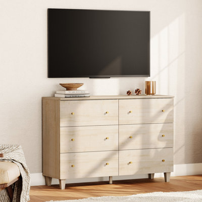 TV Dresser With 6 Drawers For 55 Inches TVs, Entertainment Center For Living Room Bedroom by Latitude Run