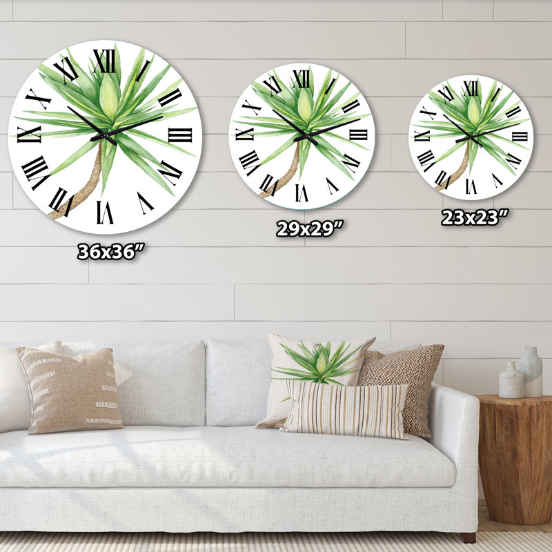 Détail d'un yucca - horloge murale traditionnelle, Moyenne