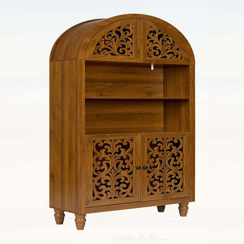 Armoire rétro en bois sculpté arqué