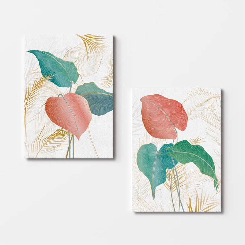 Superbe ensemble de 2 toiles décoratives, 27,6 po x 39,4 po chacune | 100% toile avec cadre en bois durable | Parfaite pour le salon, la chambre à coucher ou le bureau, cette œuvre accrocheuse convient aux espaces modernes