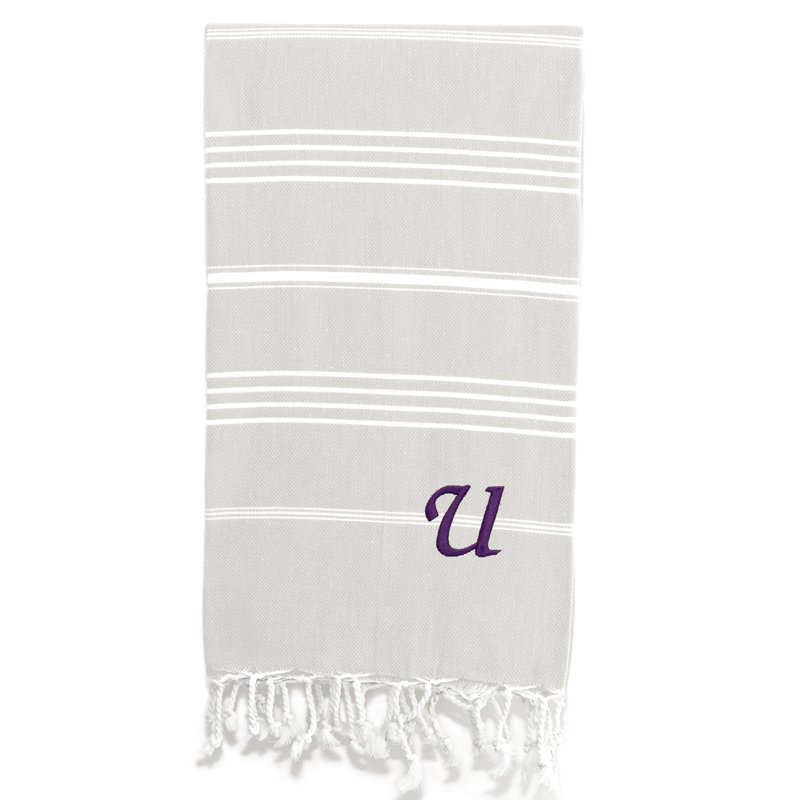 Serviette de plage 100% coton Pestemal Lucky, Crème / Blanc, U