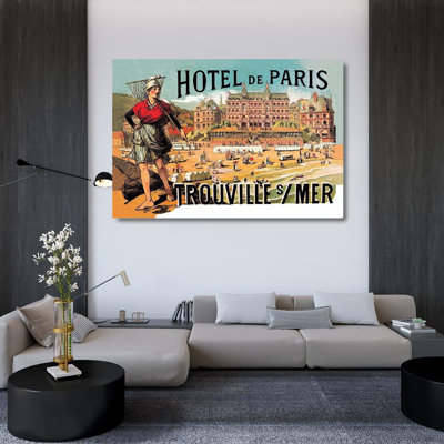 Art graphique sur toile tendue par Steinoph, Alexander, Hotel de Paris: Trouville, sur, Mer, 1885