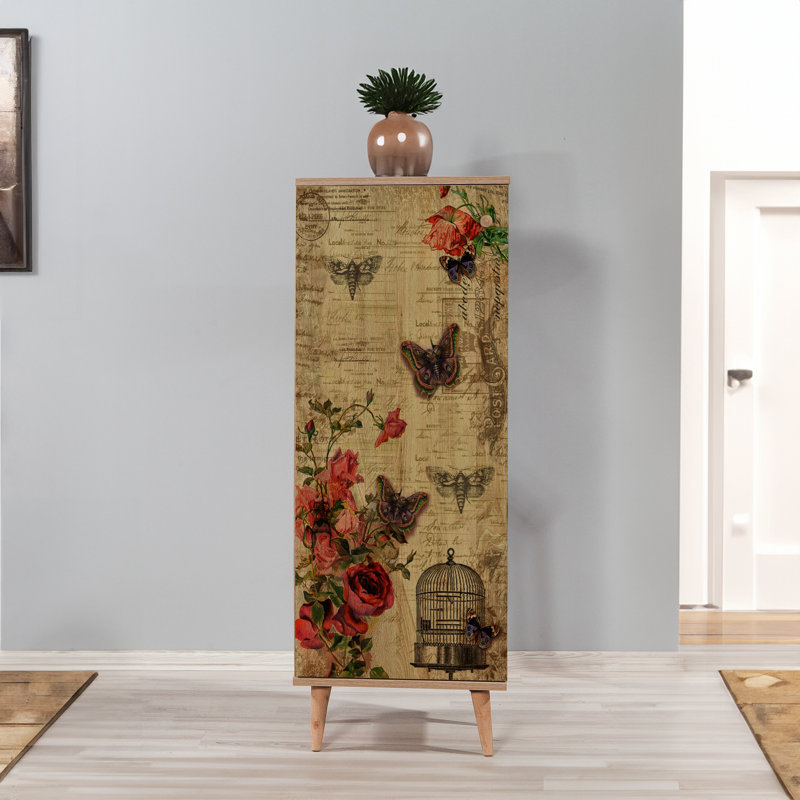 Armoire à chaussures Nostalgic, chêne Sonoma, 19,7 po x 53,1 po x 15 po | 100% panneau de particules enduit de mélamine, épaisseur: 0,7 pouce | Pieds de charme, poignées en métal et en corde, revêtement UV | Fixation murale avec de nombreuses tablettes pour un rangement supplémentaire