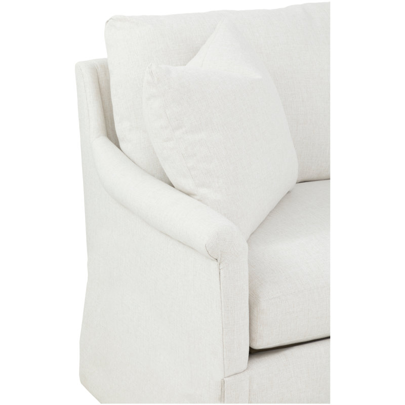 Canapé Olivia de 80 po avec accoudoirs plissés et jupe, 7691 Crème