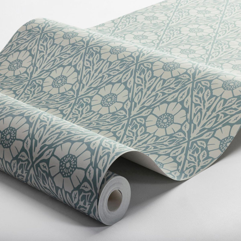 Boråstapeter Nyponros Wallpaper, Teal
