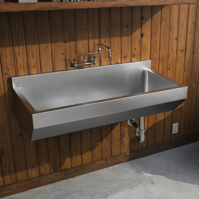 Évier utilitaire mural en acier inoxydable brossé 47 po Whitehaus