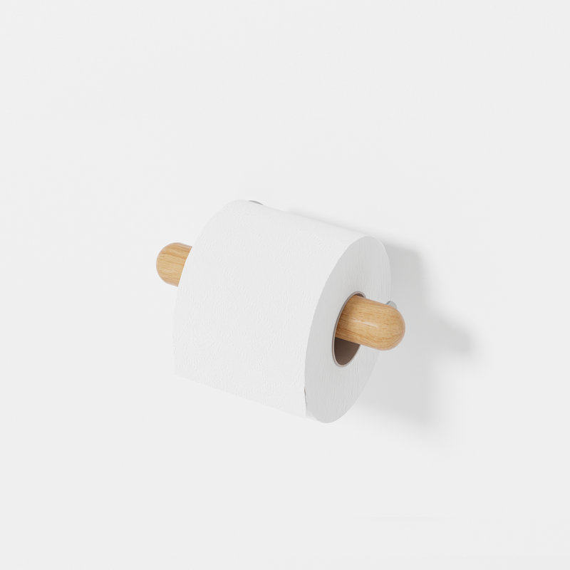 Estell Wall Mounted Toilet Paper Holder, Natural Oak