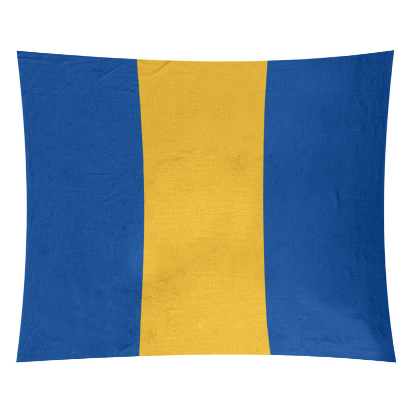 Tapisserie de polyester St. Louis, H 68 po x l 80 po x P 2 po, Bleu royal / doré / bleu royal
