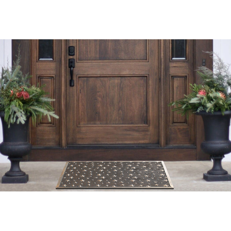 A1HC Rubber Pin Welcome Door Mats 24"x36" for Outdoor Entrance, Fun Designed Doormat, Bronze