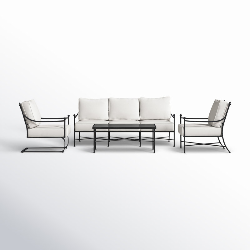 Ensemble de conversation à assise profonde et coussins 4 pièces Lucier