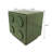 Green 2-Drawer Nightstand with Built-In Round Pulls - Lego-Style Bedroom Storage End Table