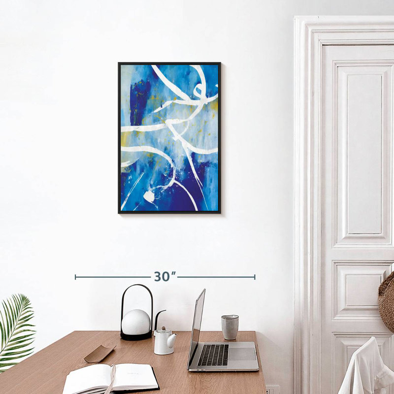 Walley White Gold Splatter, Floating Frame Black, 17" X 25"