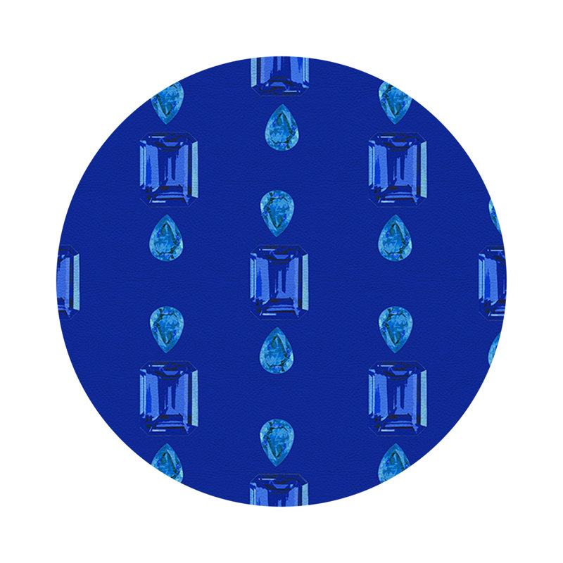 Gem Emeralds Vegan Leather Round Pebble Placemat
