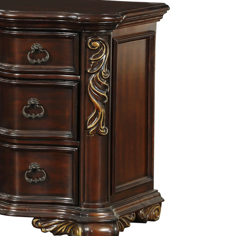 Montoya 3 - Drawer Nightstand, Brown