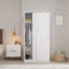 Matt White Sliding 2 Door Wardrobe Half Hanging Half Shelves