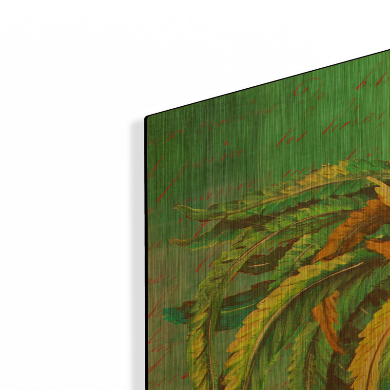 «Le Rooster-A» par Jean Plout, art mural en métal doré, 36 po x 36 po, 36"x36"