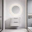 Meuble-lavabo flottant mural moderne avec lavabo en céramique, panneau cannelé et rangement de tiroir-129598129-129598131