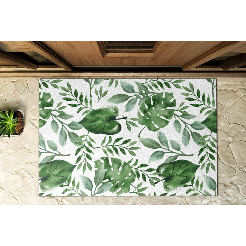 Non-Slip Floral Outdoor Doormat