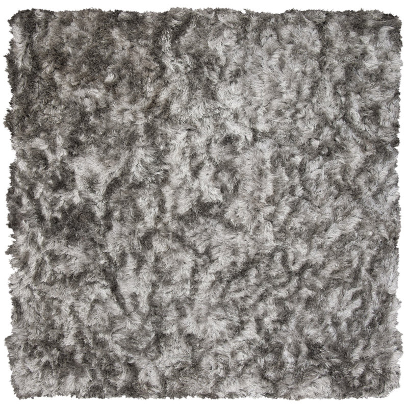 Morrell Hand Tufted Shag Solid Color Area Rug, Carré 4 pi