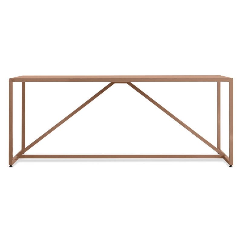 Strut Walnut Wood Dining Table, 35" W x 90" L, Walnut, Standard (29" Height)