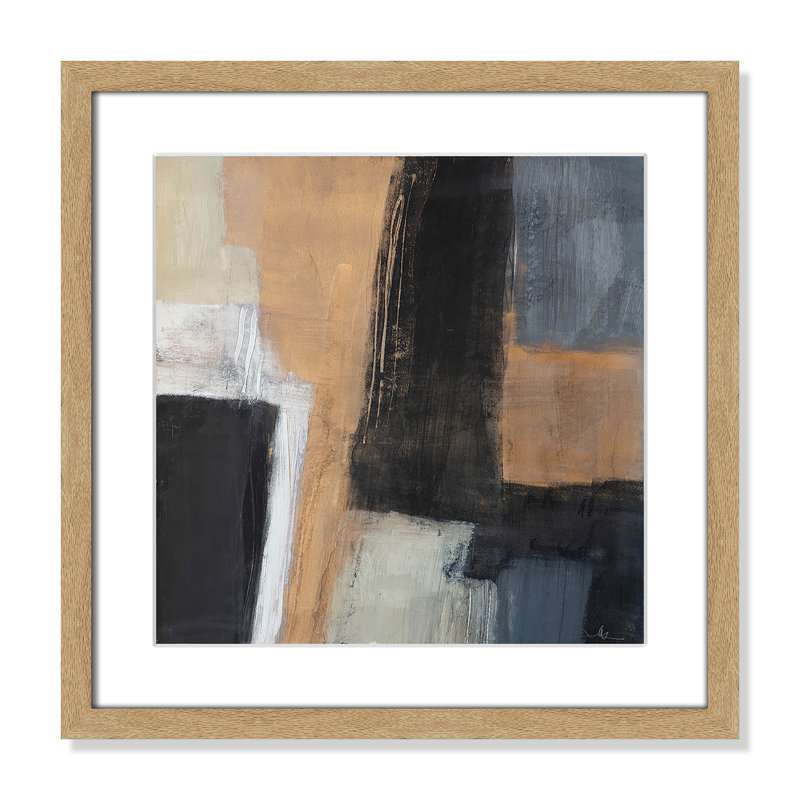«Metallic Slate I» par Casa Fine Arts, H 17 po x l 17 po x P 1,25 po, Boîte naturelle encadrée