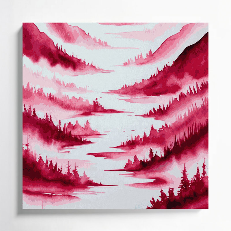 «Watercolor Landscape 89», art mural sur toile blanche, H 12 po x l 12 po
