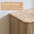 Nightstand Set of 2, 3-Sided Fluted Wood Bedside Table with 2 Drawers and Faux Marble Top-920276848