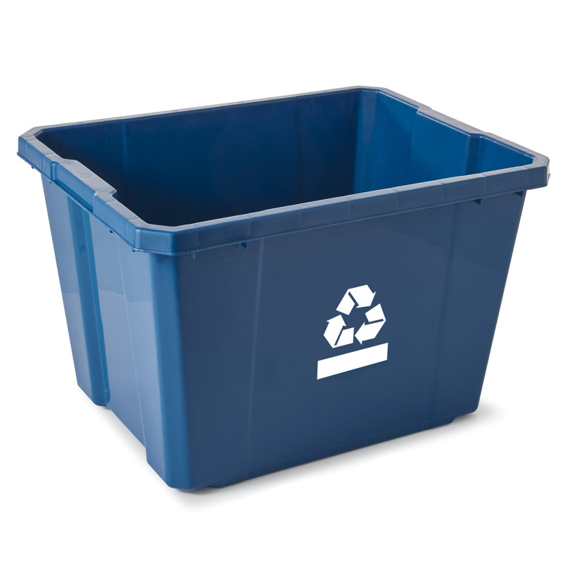 Plastic Open Outdoor Trash & Recycling Bin - 17 Gallons