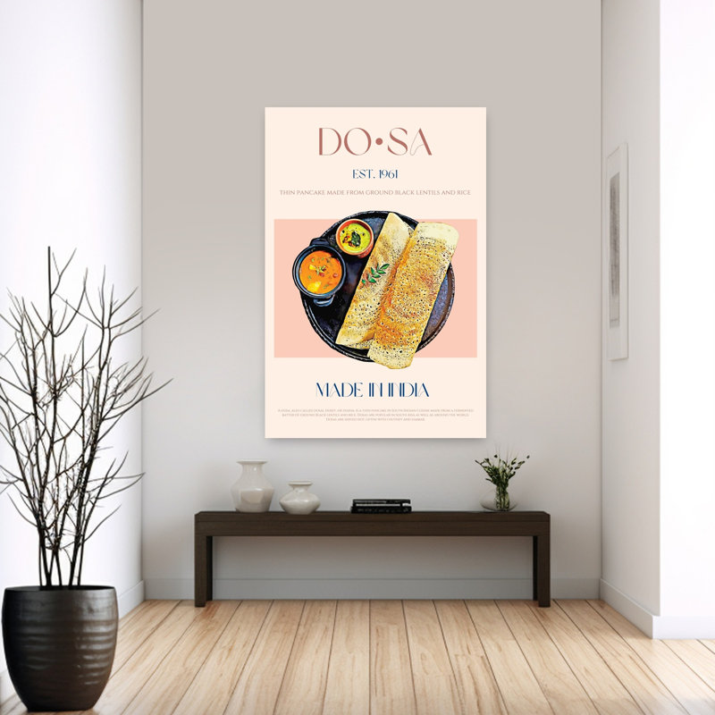 «South Indian Dosa Platter», art mural traditionnel, H 60 po x l 40 po