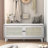 Boho Rattan Entryway Bench With Storage, Cushioned Shoe Bench With Double Doors, Wooden Shoe Organizer Bench For Entryway And Hallway (Gray Wash+Beige )-926225336