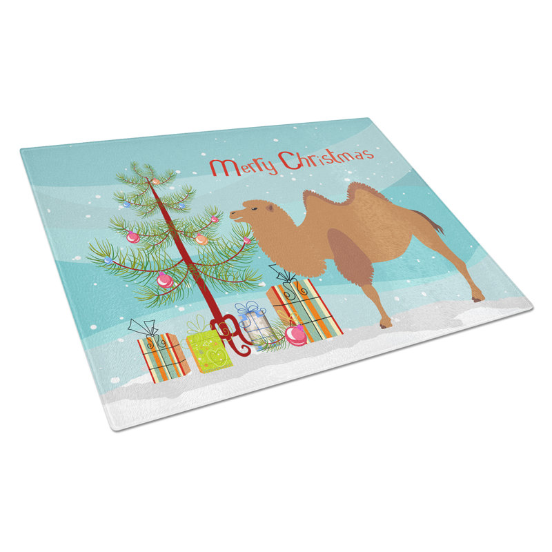 Caroline's Treasures Tempered Glass Bactrian Camel Christmas Cutting Board