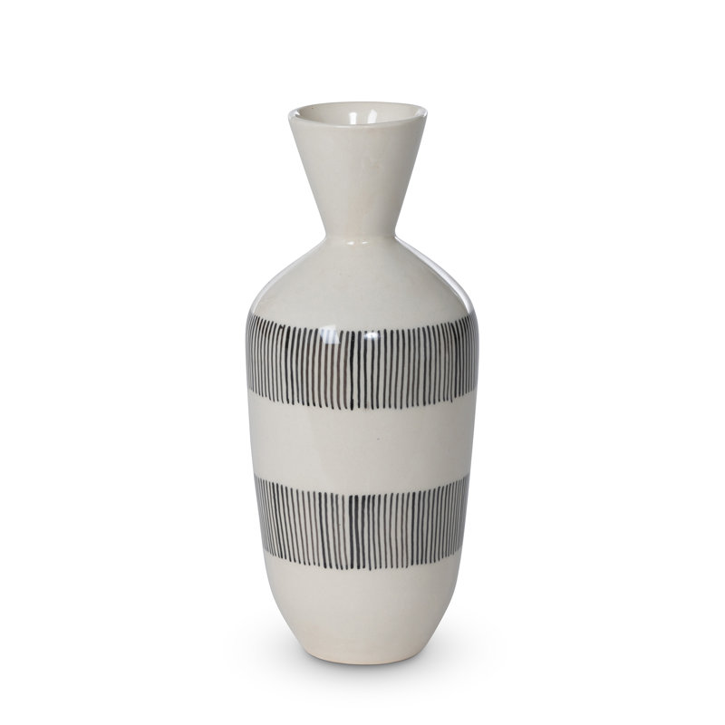 Rustic Modern Stoneware Table Vase, 11.75" H x 5" W x 5" D