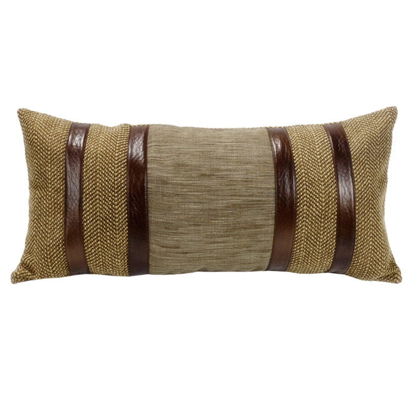 Highland Lodge Olive/Brown Jacquard Herringbone Rustic Cabin Lodge 12x26 inch Lumbar Pillow