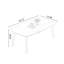 Table de salle à manger blanche + pierre frittée rectangulaire couleur cristal + bois massif-536012825