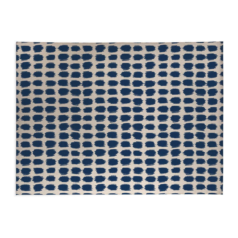 Tapis de cuisine tacheté à profil bas, Rectangle 6 pi x 4 pi, Marine