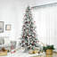 Arbre de Noël artificiel enneigé 9 pieds avec 616 branches de cèdre réalistes, ouverture automatique, décoration de Noël,