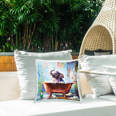Coussin d'extérieur imprimé ballerine avec éclaboussures modernes par Leon Devenice