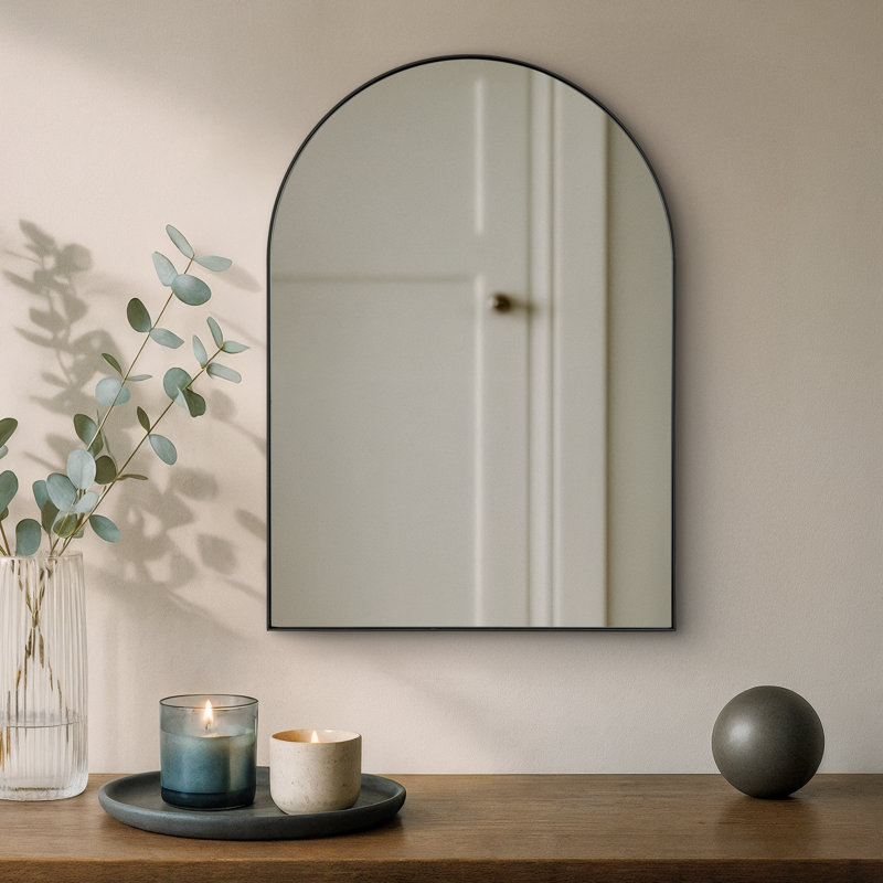Arch Metal Wall Mirror (50 x 70cm), Black